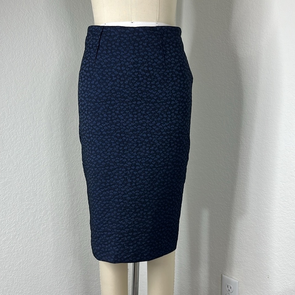 Nina Ricci Hook Eye Pencil Skirt Jacquard Brocade